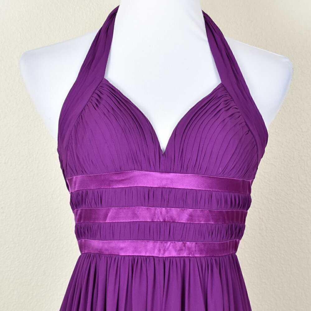 Aidan Mattox Halter Silk Formal Dress 0 - Picture 2 of 9